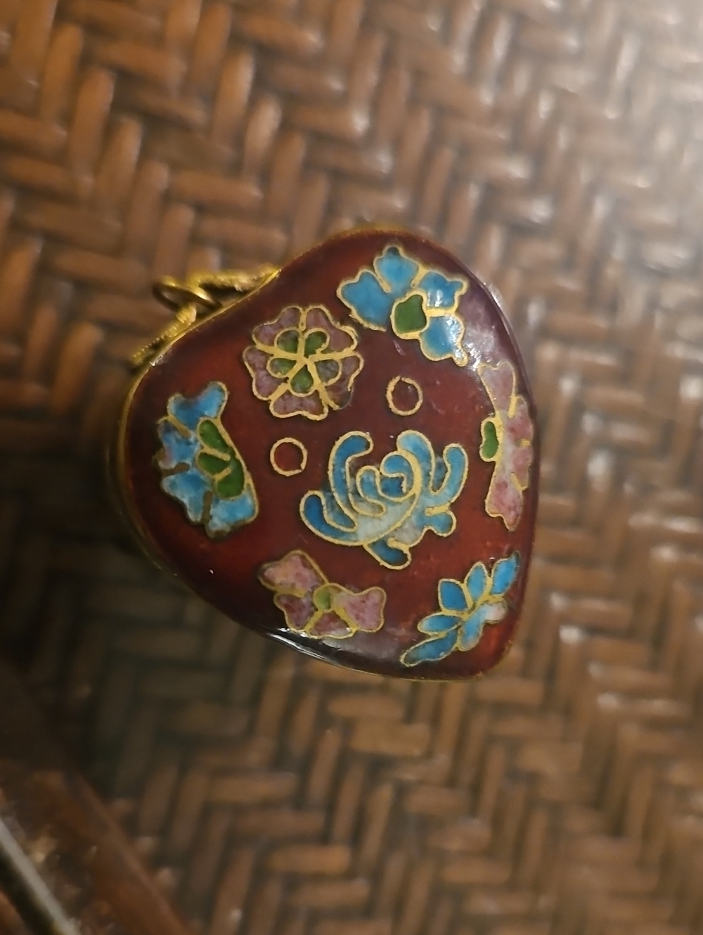 Cloisinne Heart Shaped Trinket Box